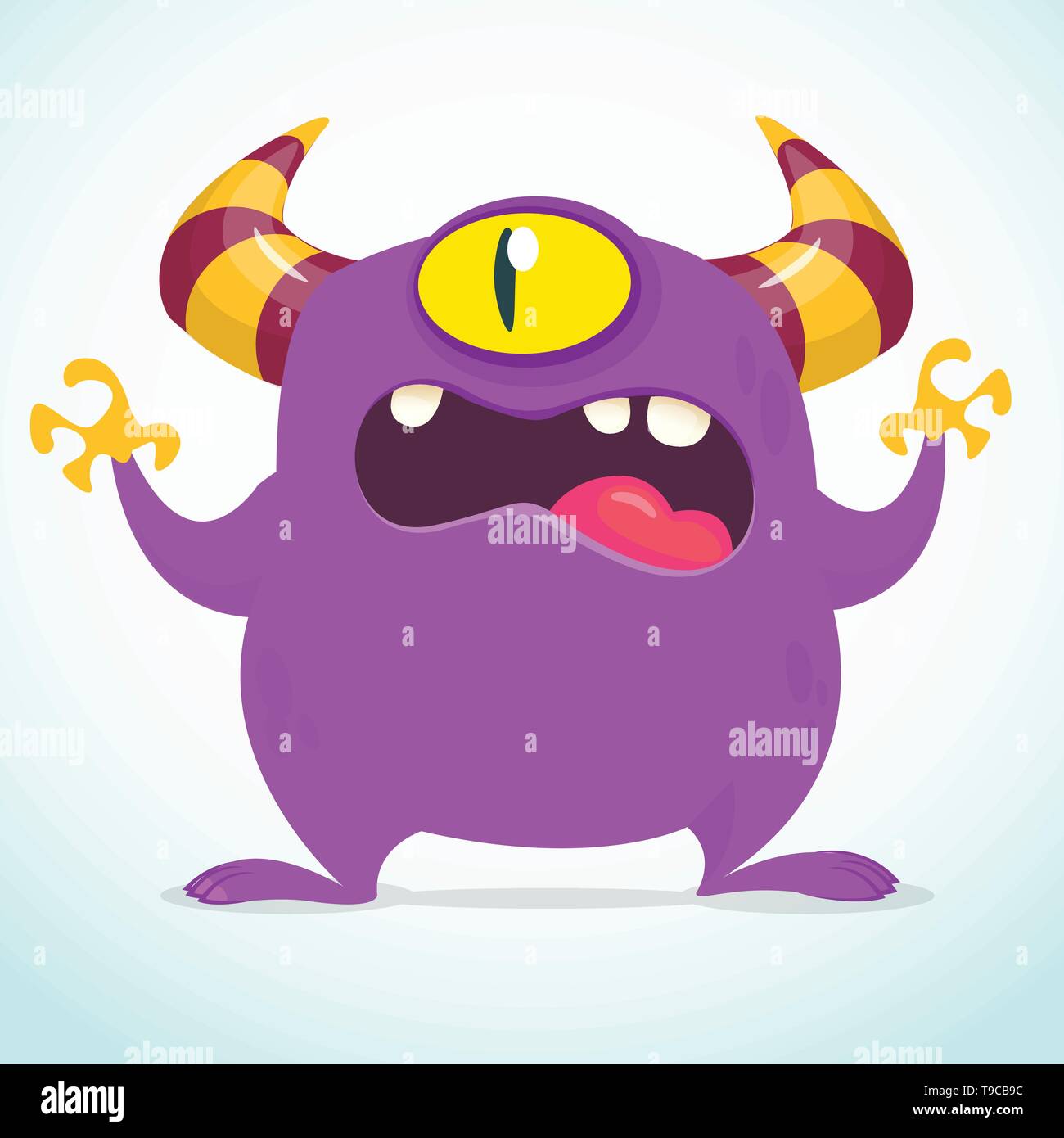 Scary cartoon monster character with one eye. Vector illustration for  Halloween Stock Vector Image & Art - Alamy