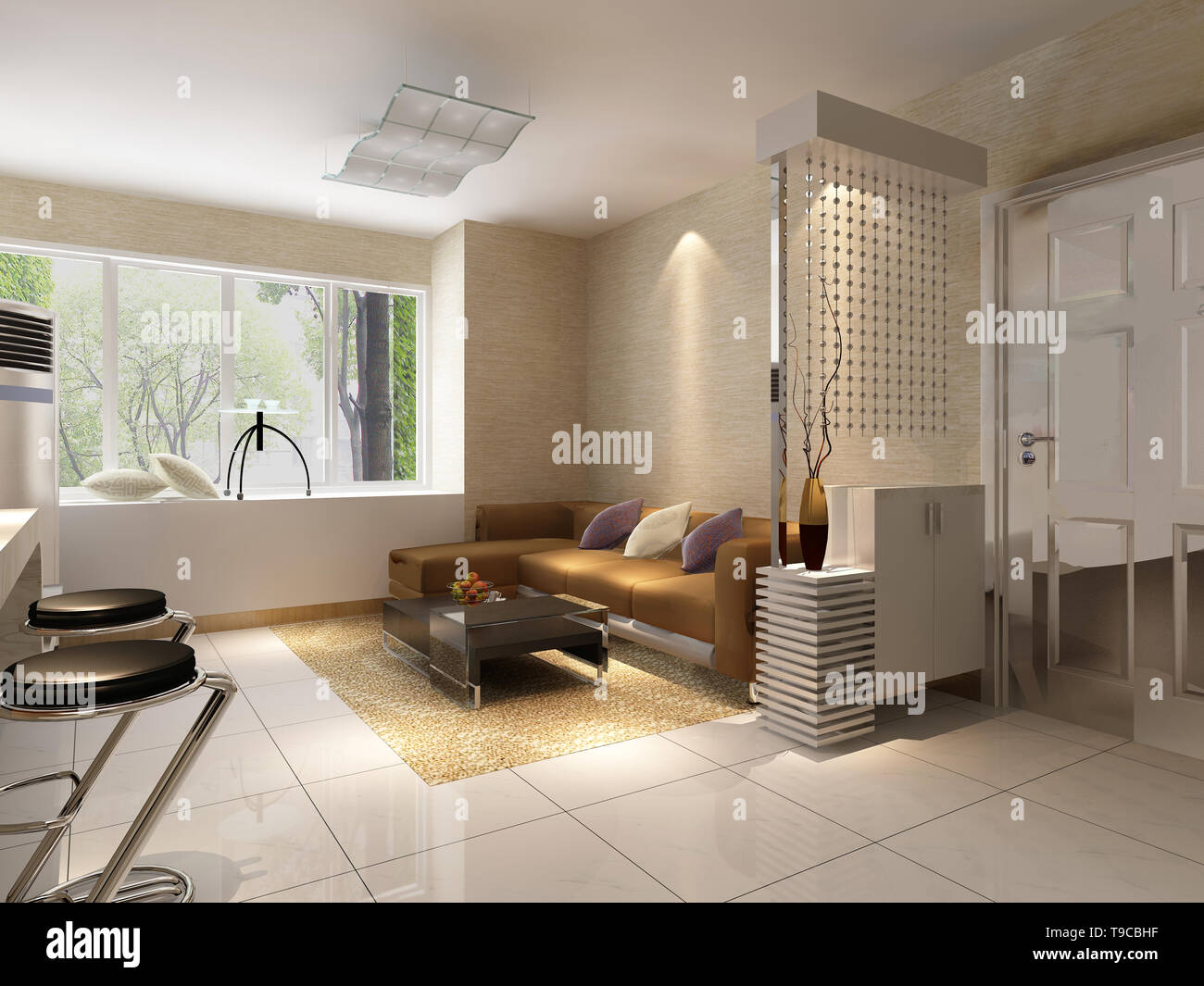home interior 3d rendering Stock Photo - Alamy