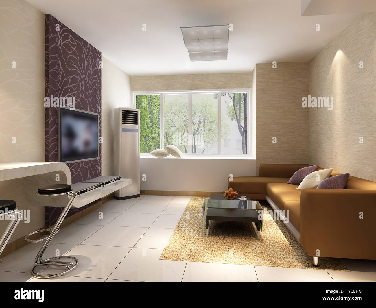 home interior 3d rendering Stock Photo - Alamy