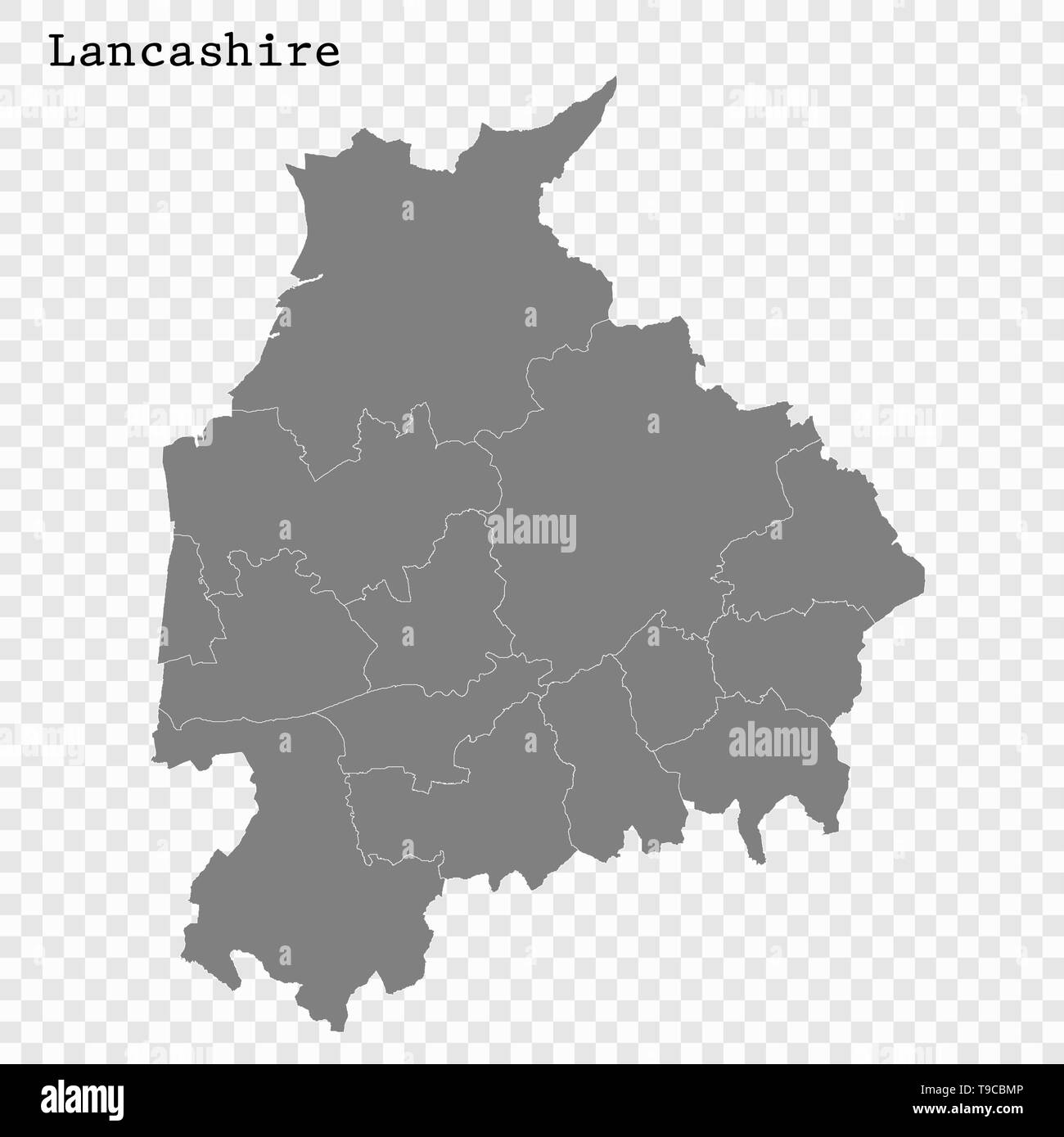 Map Of Lancashire Districts High Quality Map Of Lancashire Is A County Of England, With Borders Of The  Districts Stock Vector Image & Art - Alamy