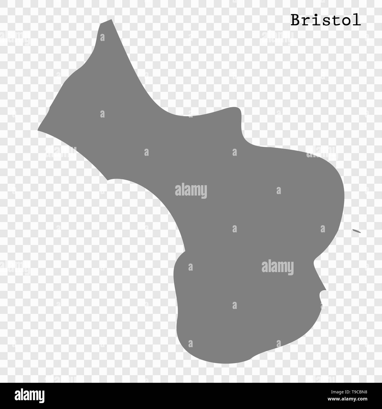 High Quality map of Bristol is a county of England, with borders of the districts Stock Vector