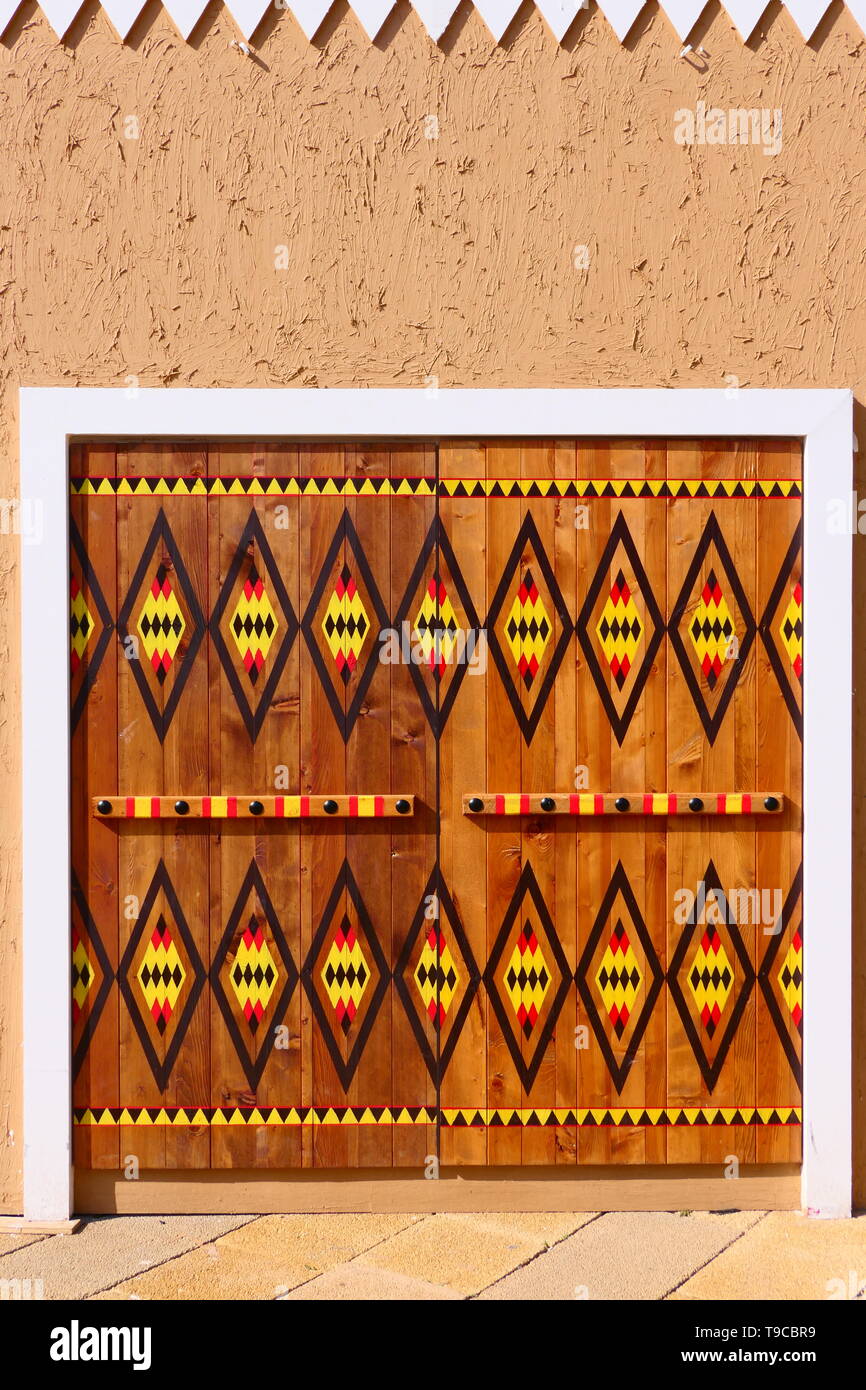 A historic door in the old city of Diriyah, UNESCO World Heritage near