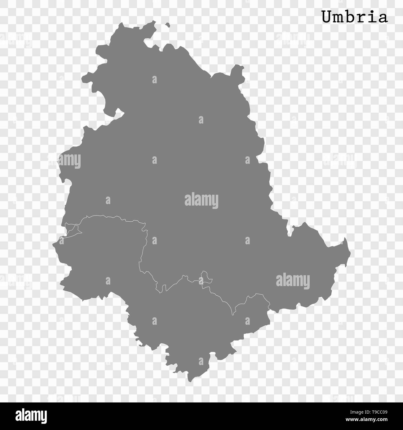 High Quality Map Of Umbria Is A State Of Italy With Borders Of The High Quality Map Of Umbria Is A State Of Italy With Borders Of The Districts T9CC09 