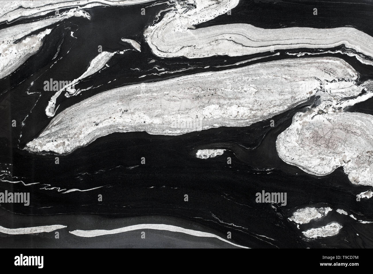 Black and white granite texture. Natural stone background Stock Photo