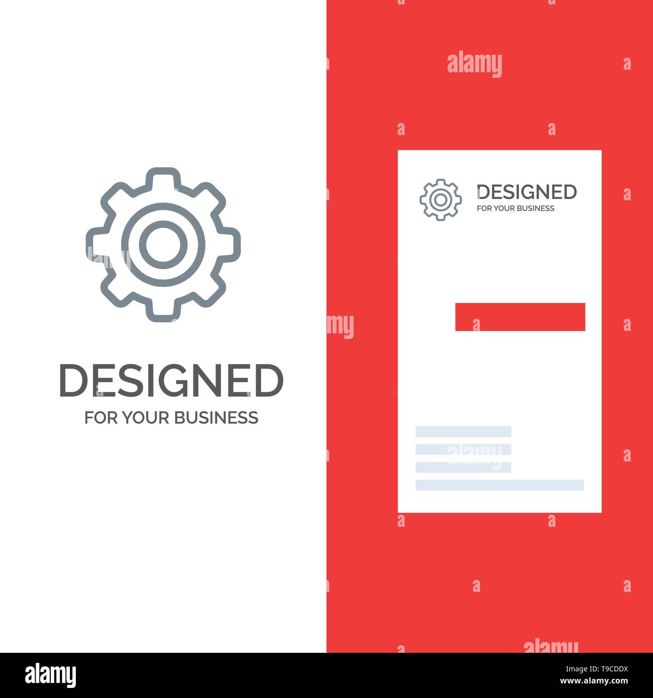 Basic, General, Gear, Wheel Grey Logo Design and Business Card Template