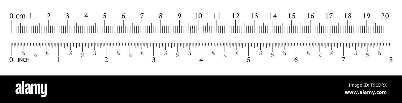 Ruler measuring scale markup for rulers inch Vector Image