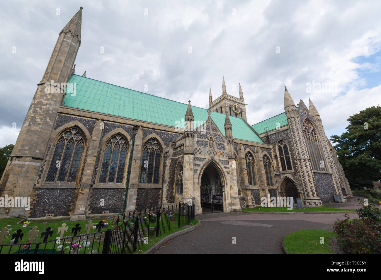 Great Yarmouth Minster (The Minster Church of St Nicholas) in Great Yarmouth, England. Stock Photo