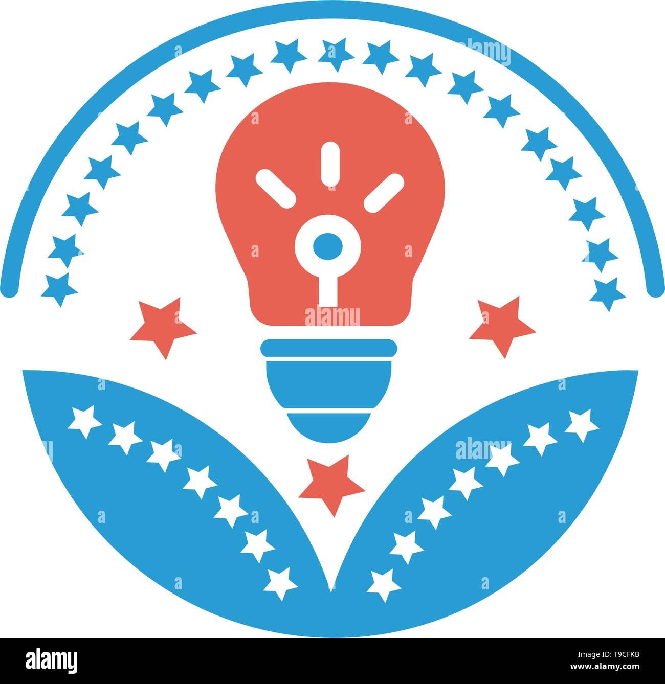 Business idea award icon- vector bulb sign Stock Vector
