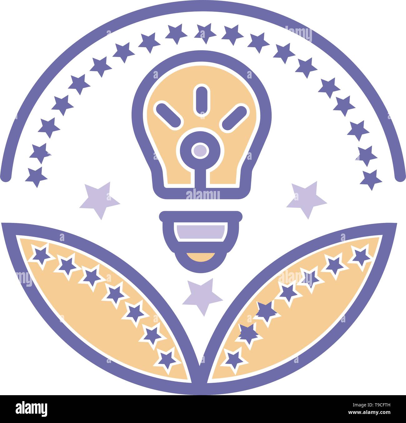 Business idea award icon- vector bulb sign Stock Vector