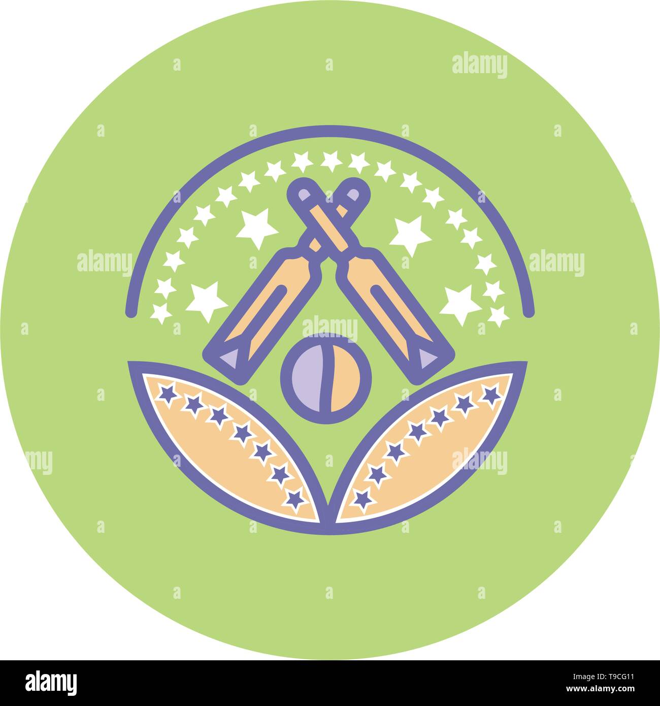 cricket award vector sign icon- vector cricket award symbol icon Stock Vector