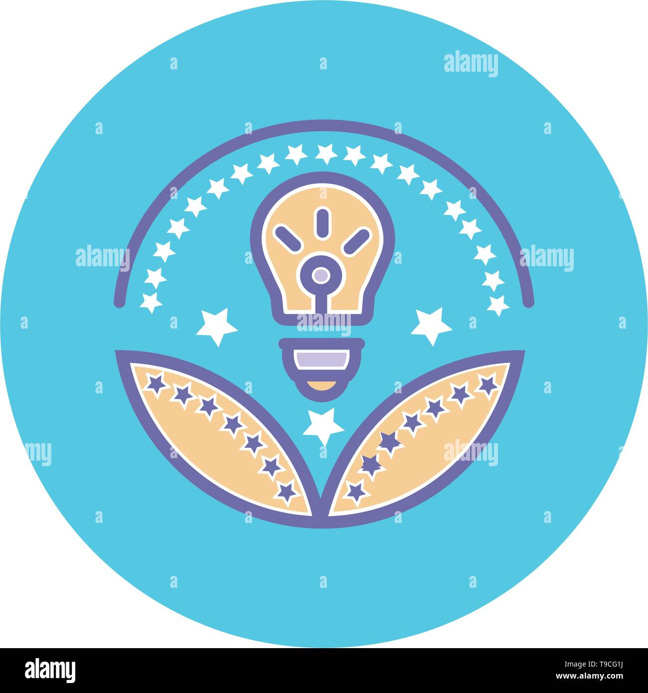 Business idea award icon- vector bulb sign Stock Vector