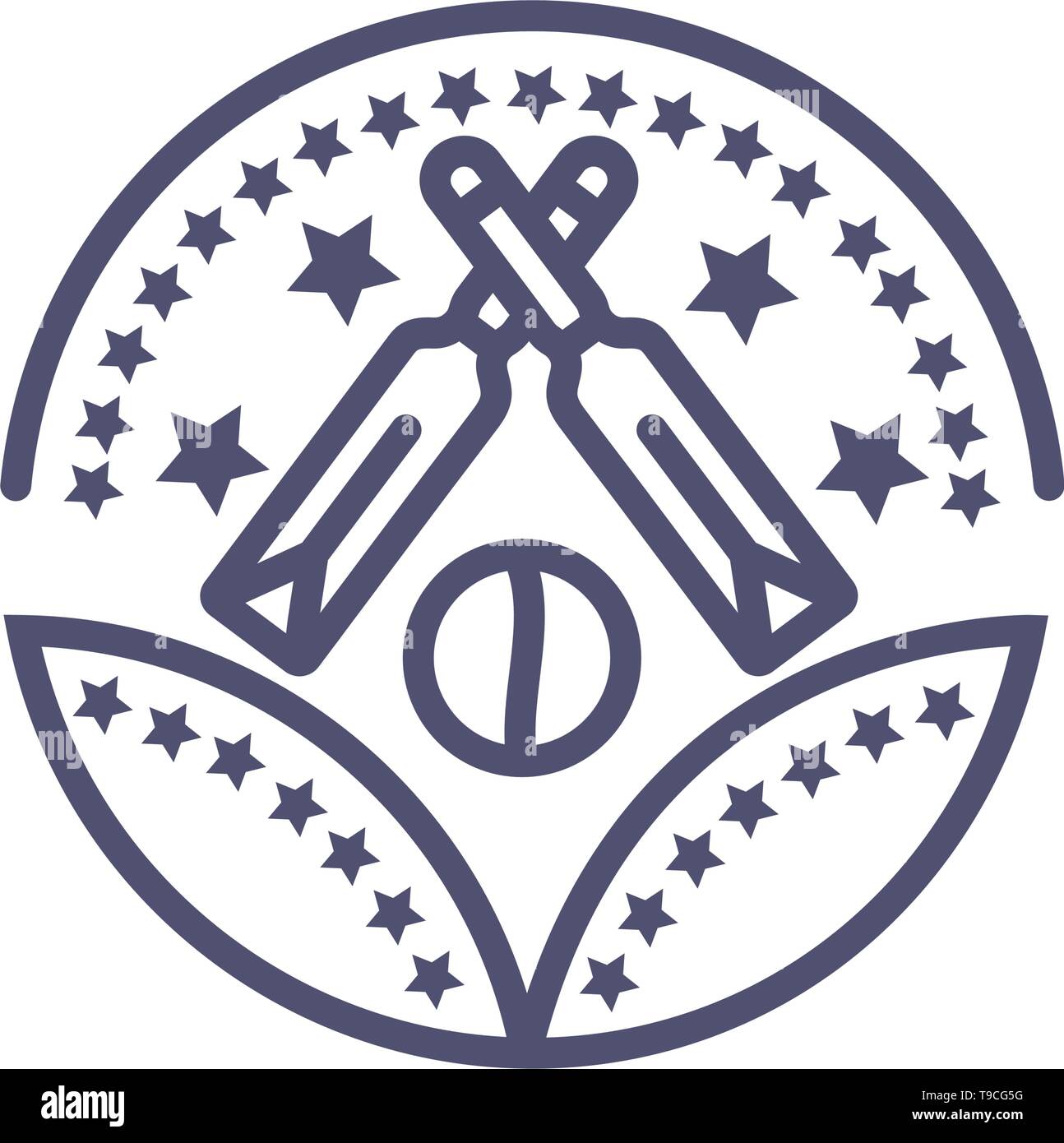 cricket award vector sign icon- vector cricket award symbol icon Stock Vector