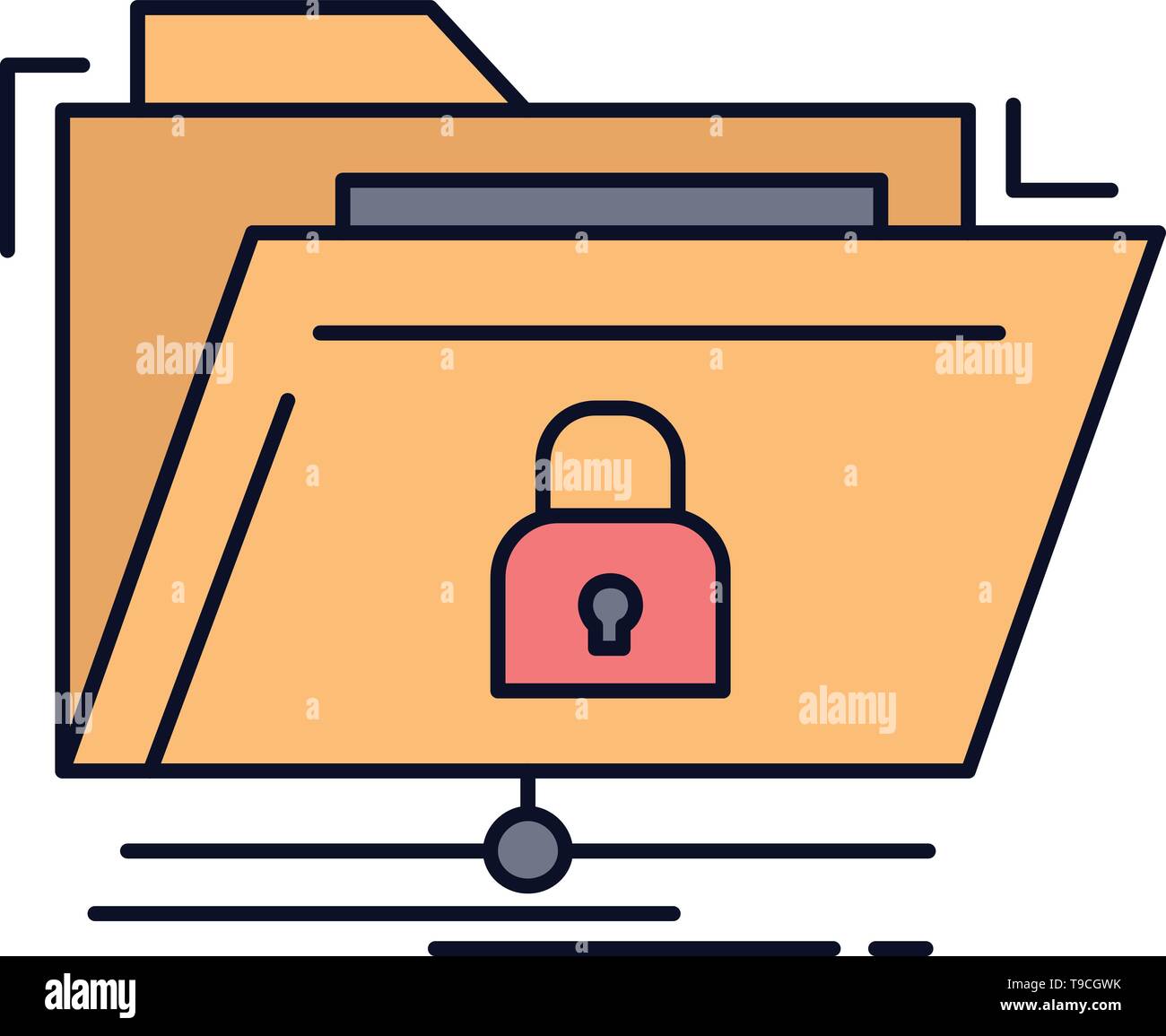 Secure file storage icon flat hi-res stock photography and images - Alamy