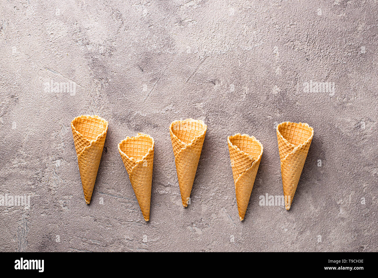 Waffle cones for ice cream Stock Photo Alamy