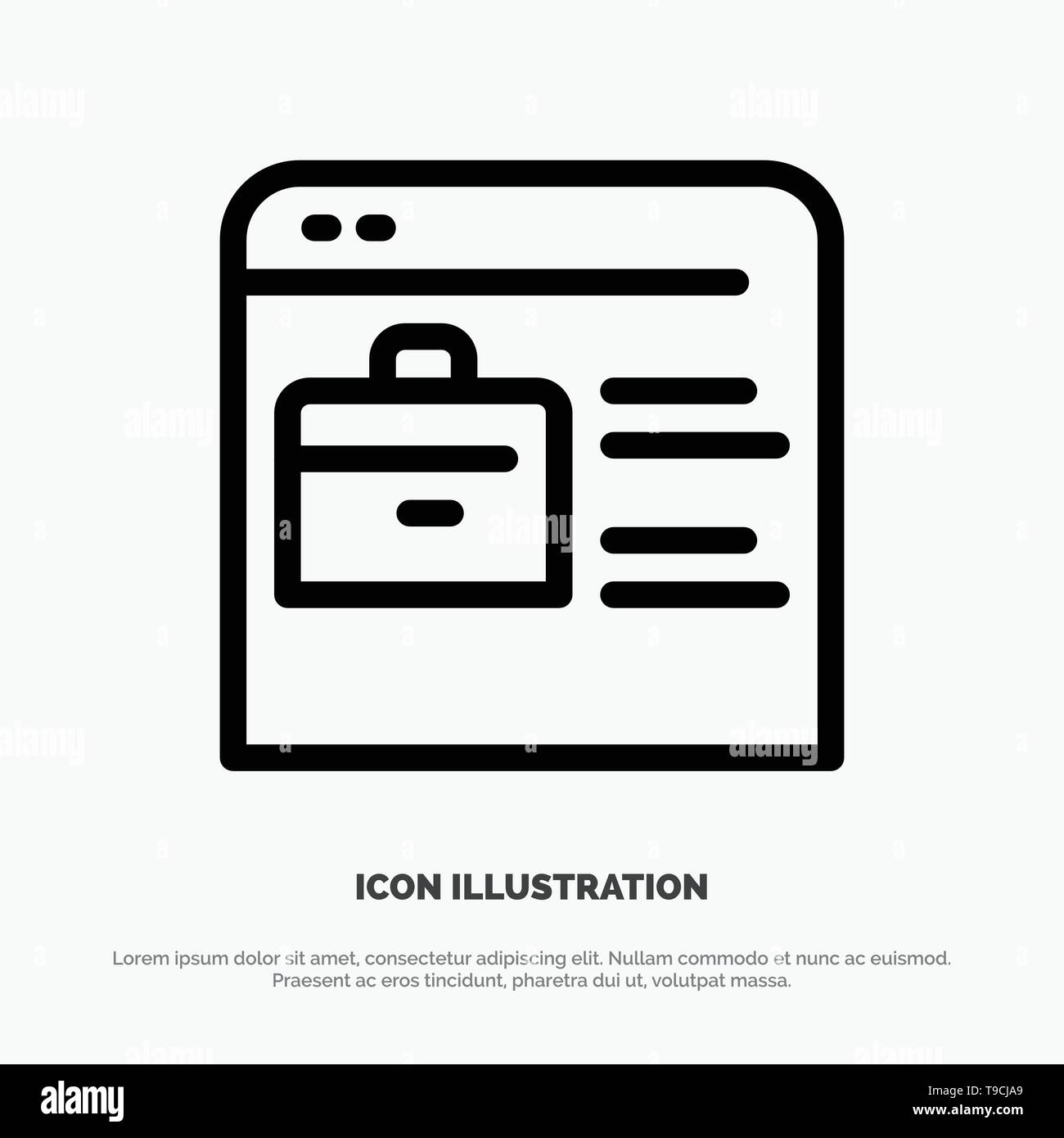 Bag Find Job Job Website Online Portfolio Line Icon Vector Stock Vector Image Art Alamy