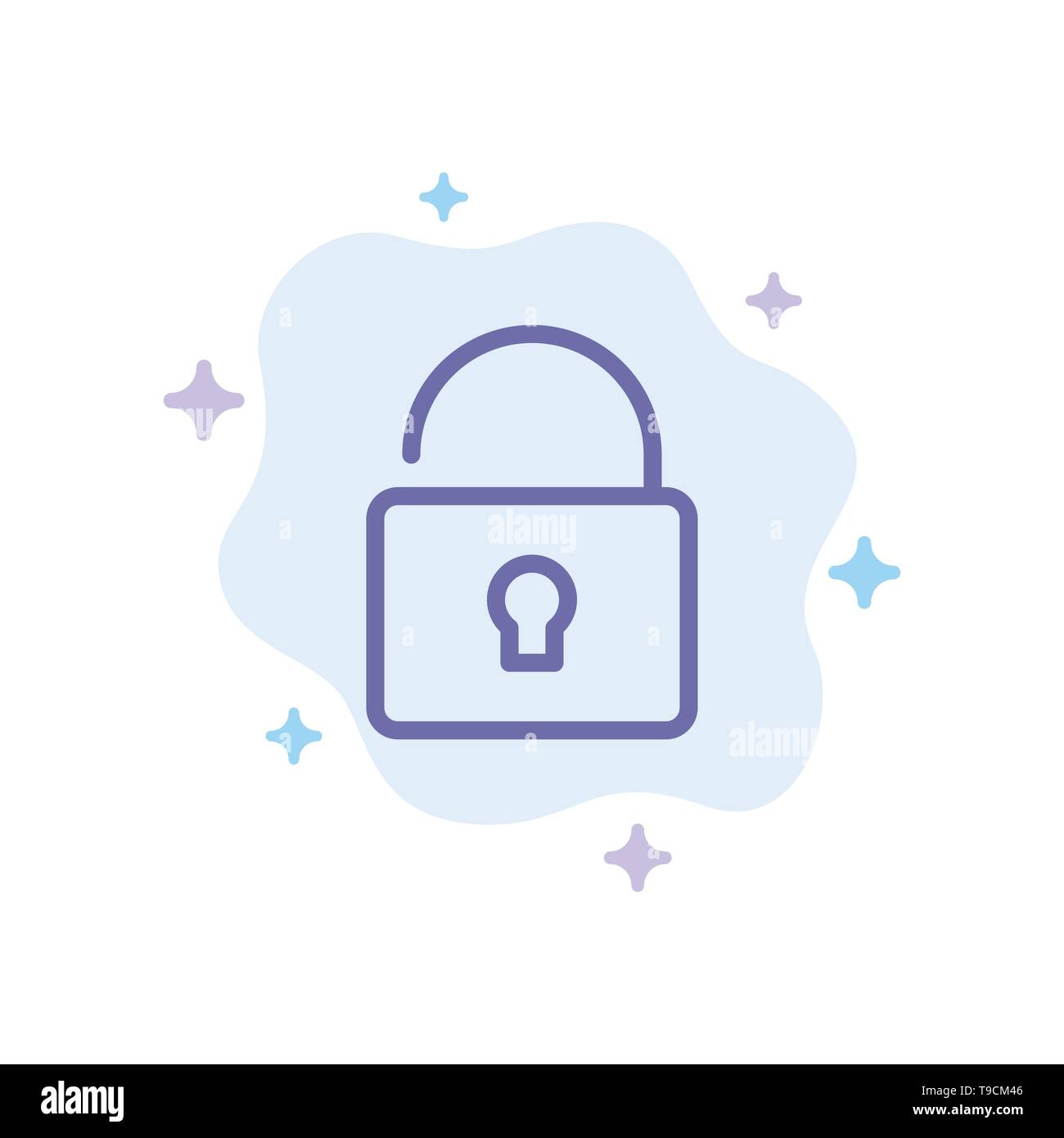 Unlock, Lock, Security Blue Icon on Abstract Cloud Background Stock Vector  Image & Art - Alamy