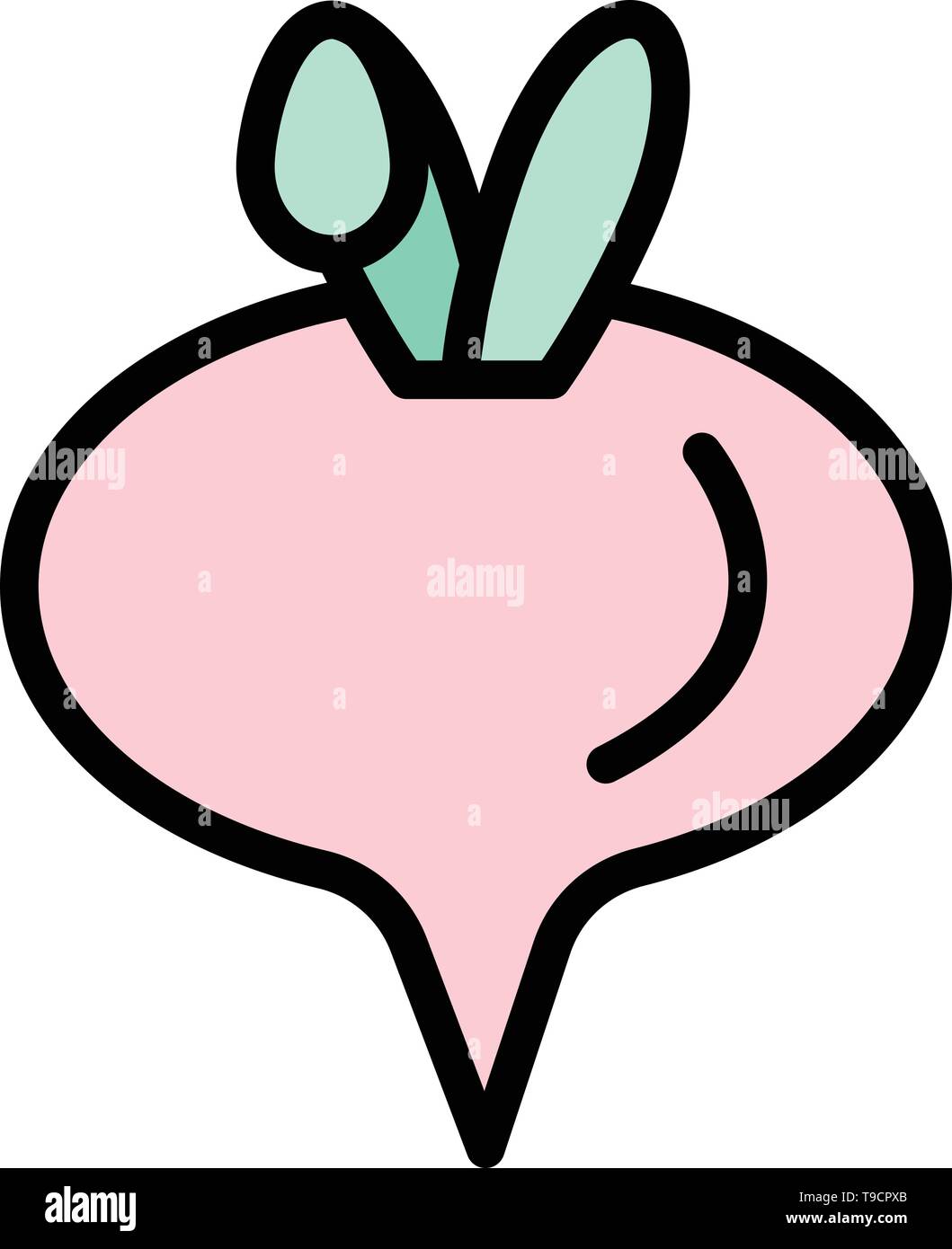 Food Turnip Vegetable Flat Color Icon Vector Icon Banner
