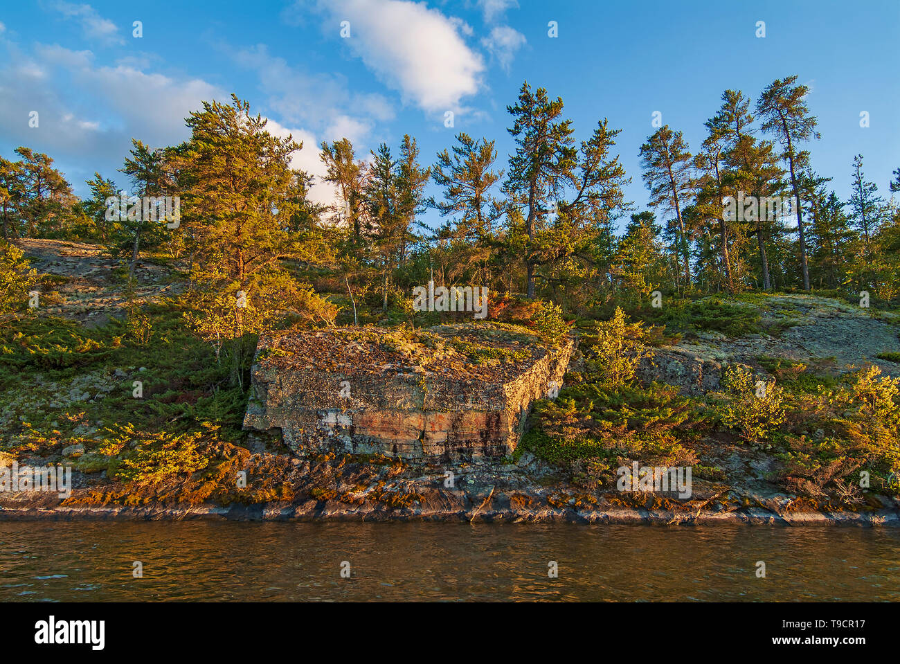 Pictographs on precambrian rock on Lake of the Woods, Morson, Ontario