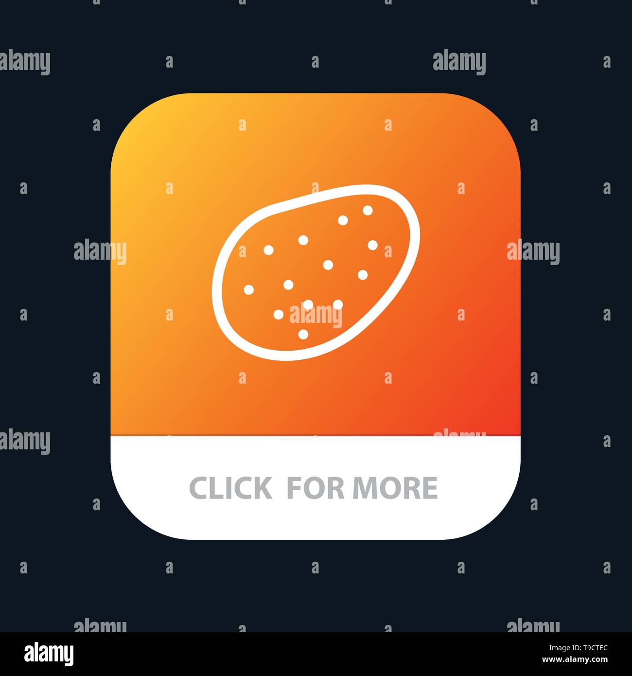 Potato, Food, Mobile App Button. Android and IOS Line Version Stock