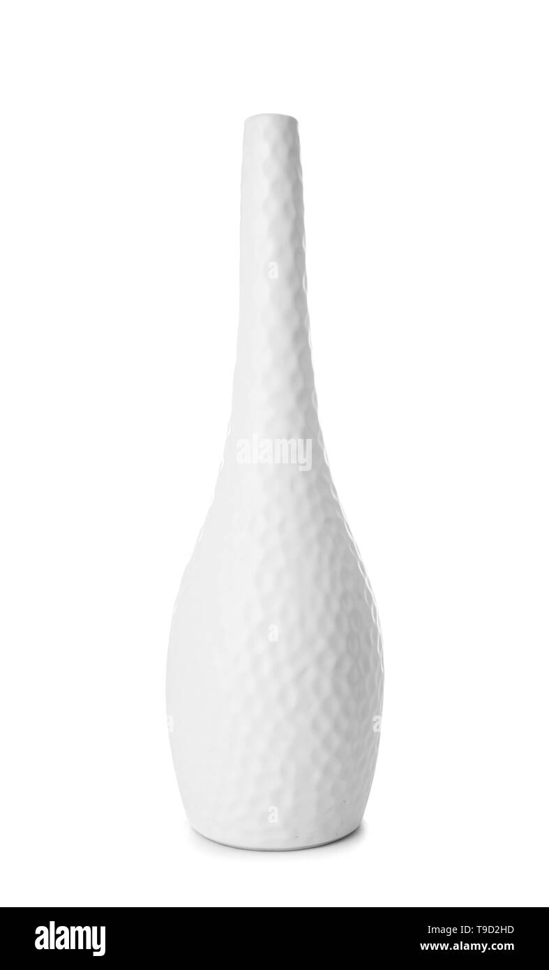 Beautiful ceramic vase on white background Stock Photo - Alamy