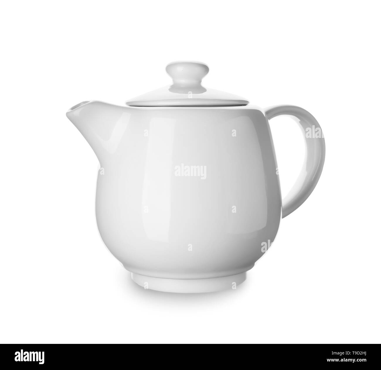 Ceramic teapot on white background Stock Photo Alamy