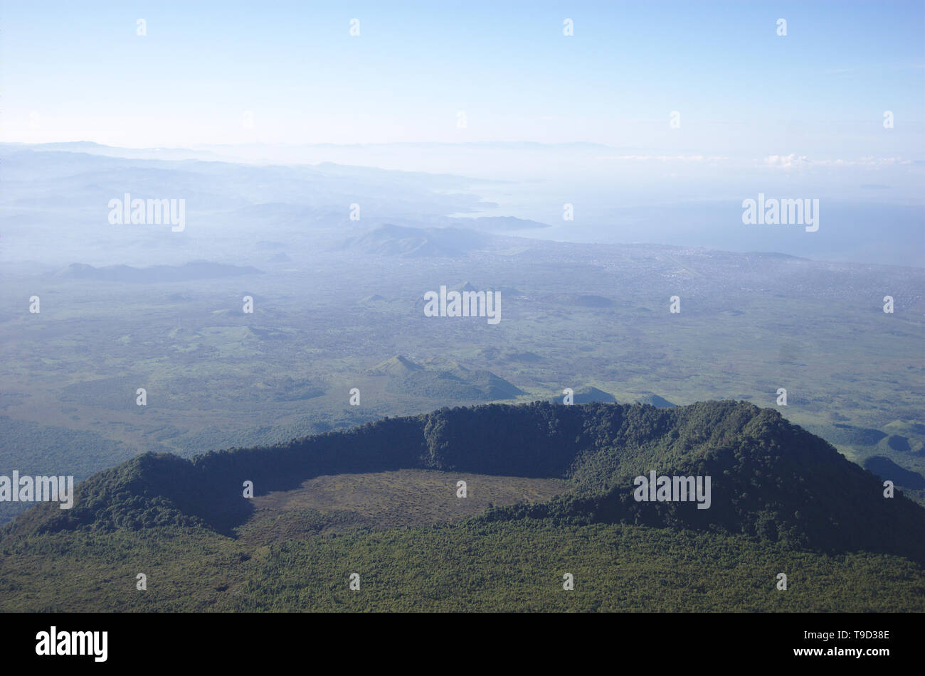 View from the top of Mount Nyiragongo Stock Photo