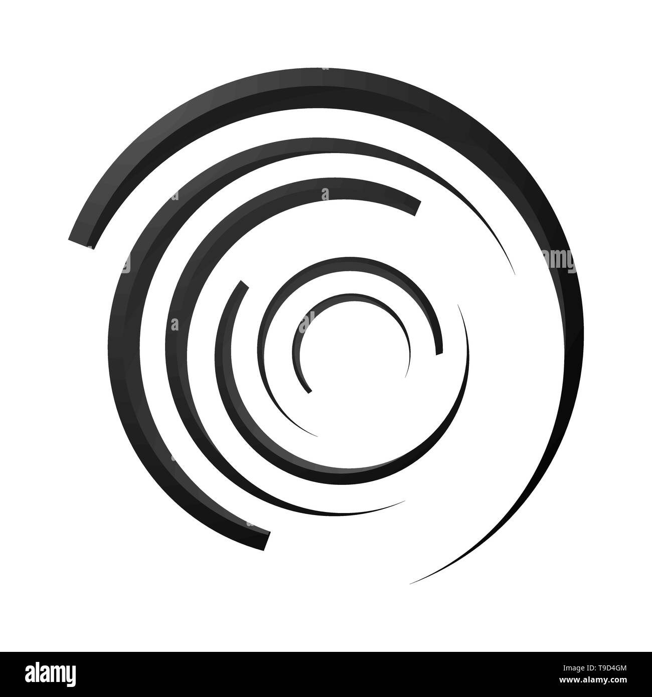 Abstract vortex line Vector illustration. Abstract geometric vortex. Circular swirl lines.  Concentric circulating. circle and point. Stock Vector