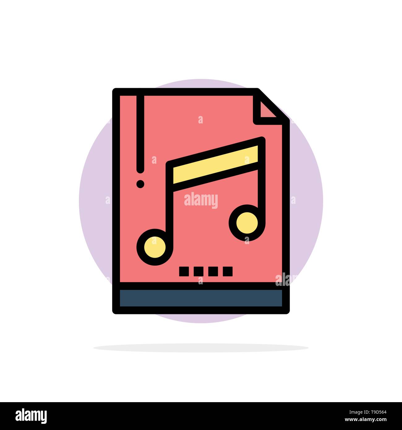 Audio, Computer, File, Mp3, Sample Abstract Circle Background Flat color Icon Stock Vector