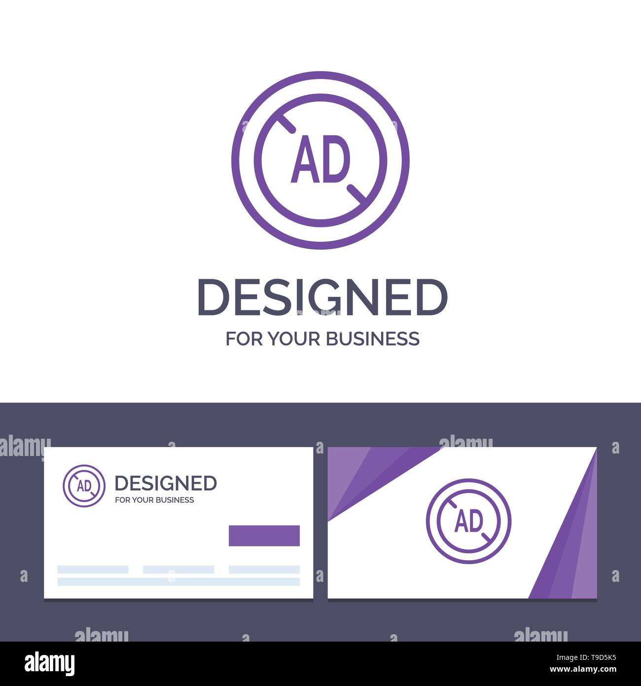 Creative Business Card and Logo template Ad, Blocker, Ad Blocker, Digital Vector Illustration Stock Vector