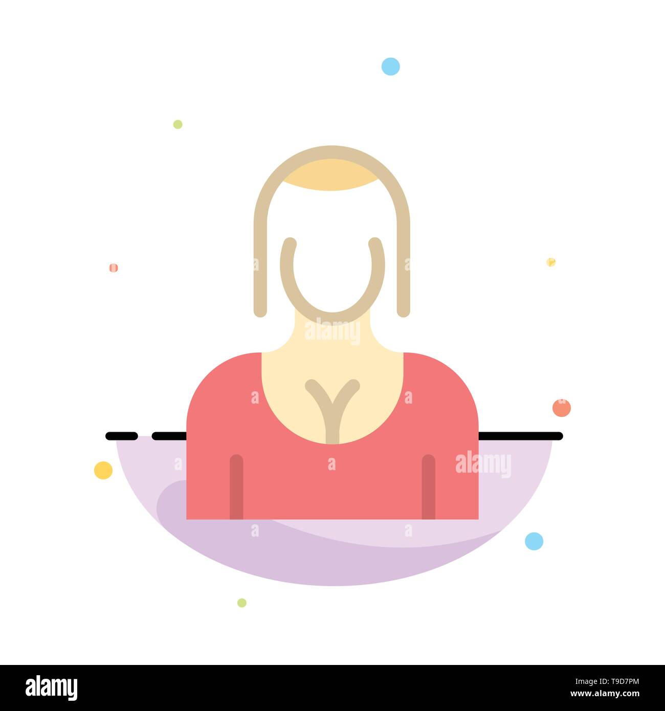 Actress, Avatar, Character, Girl, Lady Abstract Flat Color Icon Template Stock Vector