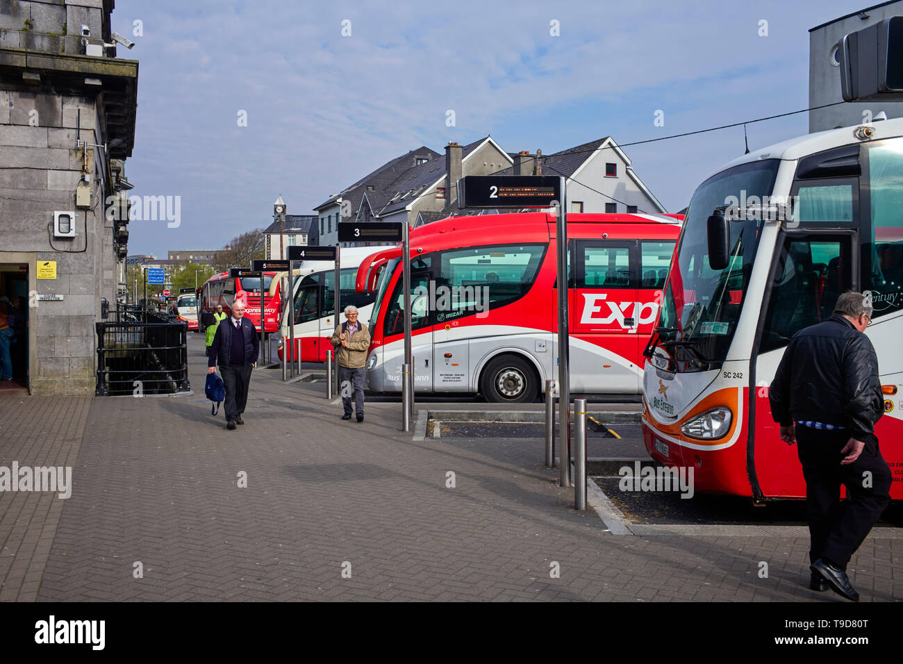 The bus station transport hub in Galway, Ireland Stock Photo