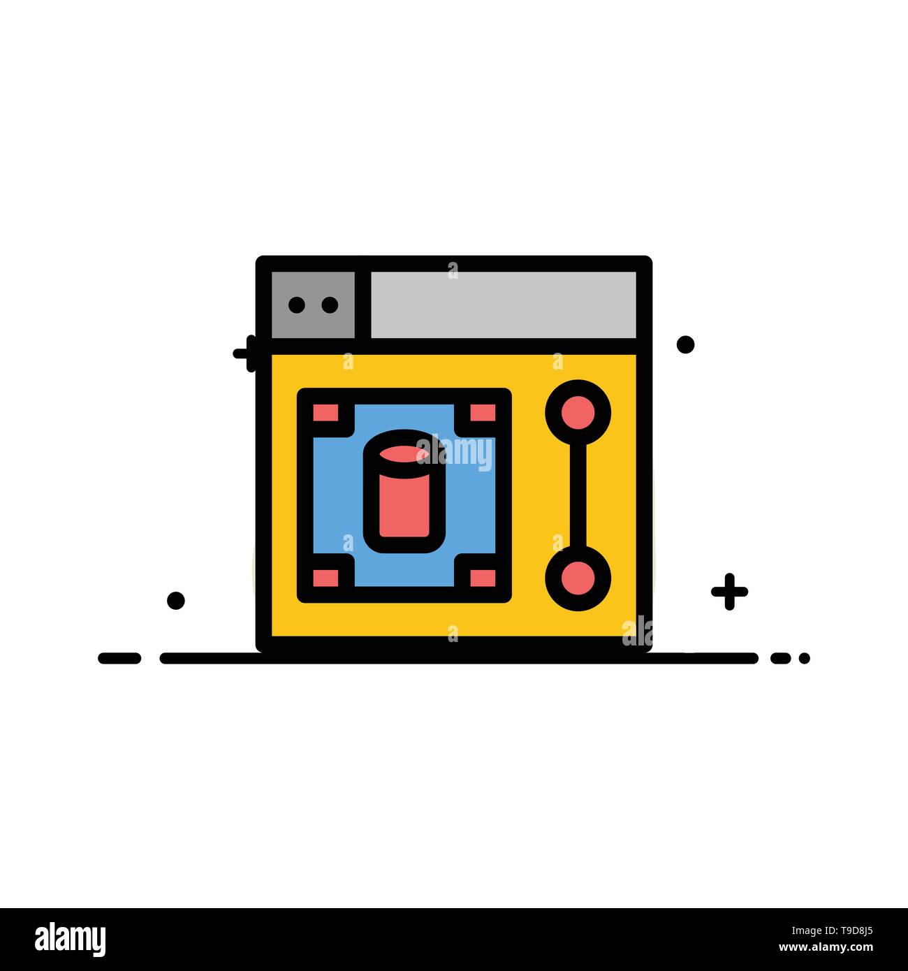 Web Design Designer Tool Business Flat Line Filled Icon Vector