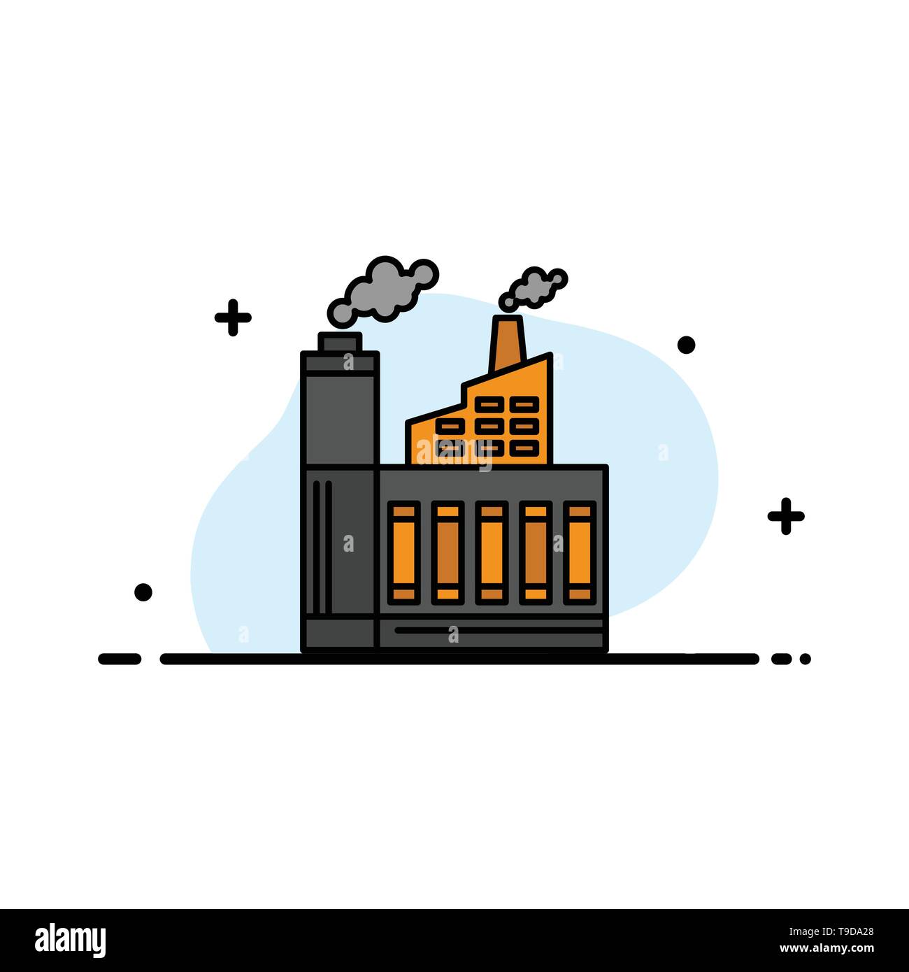 Industry Building Construction Factory Smoke Business Flat