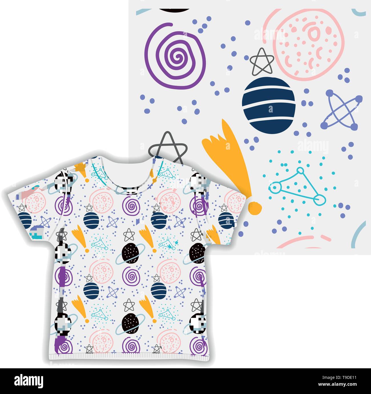 kids childish halloween seamless pattern vector illustration - vector Stock Vector