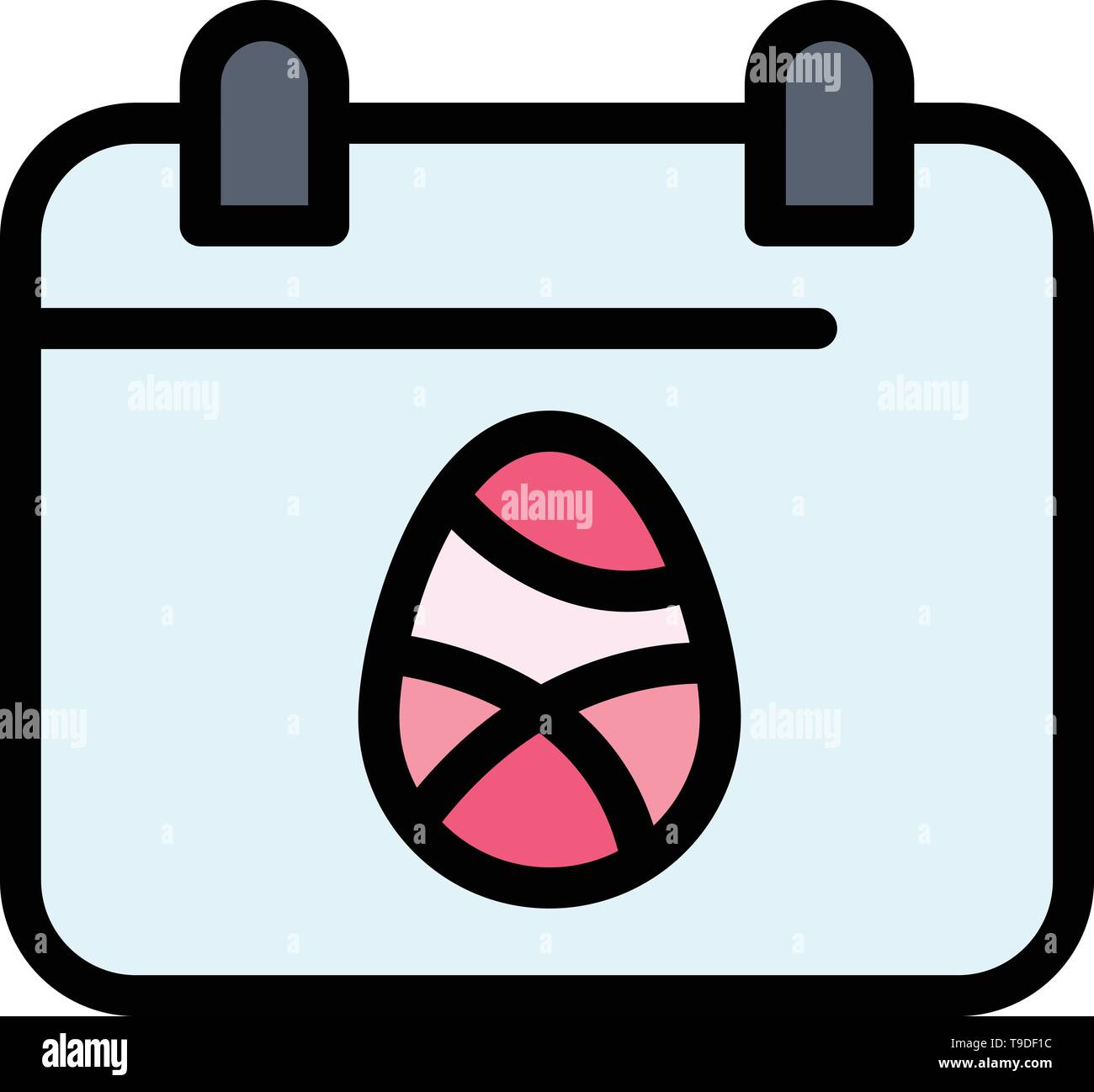 Calendar Egg Easter Day Flat Color Icon Vector Icon Banner