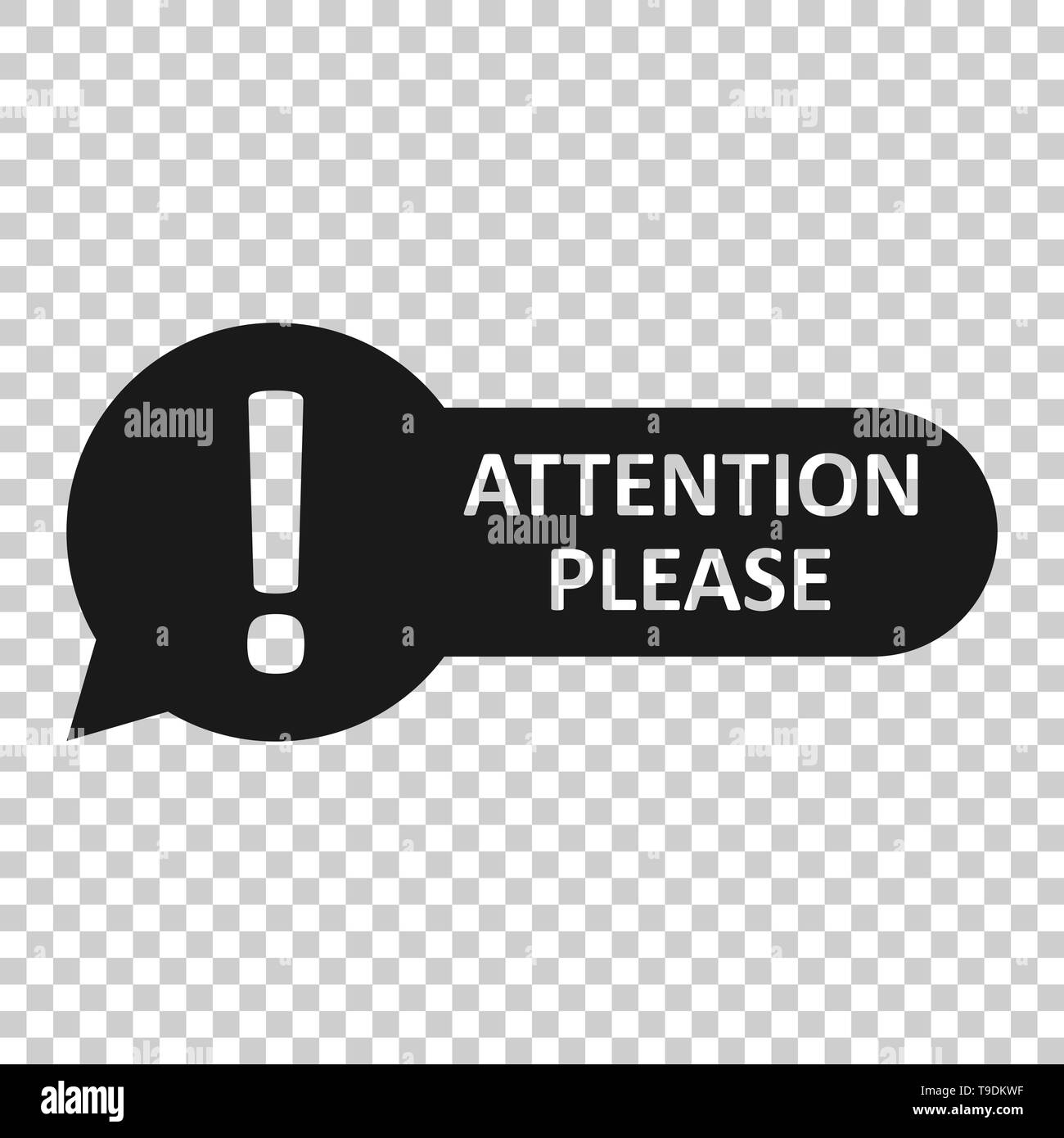 Attention please sign icon in transparent style. Warning information ...