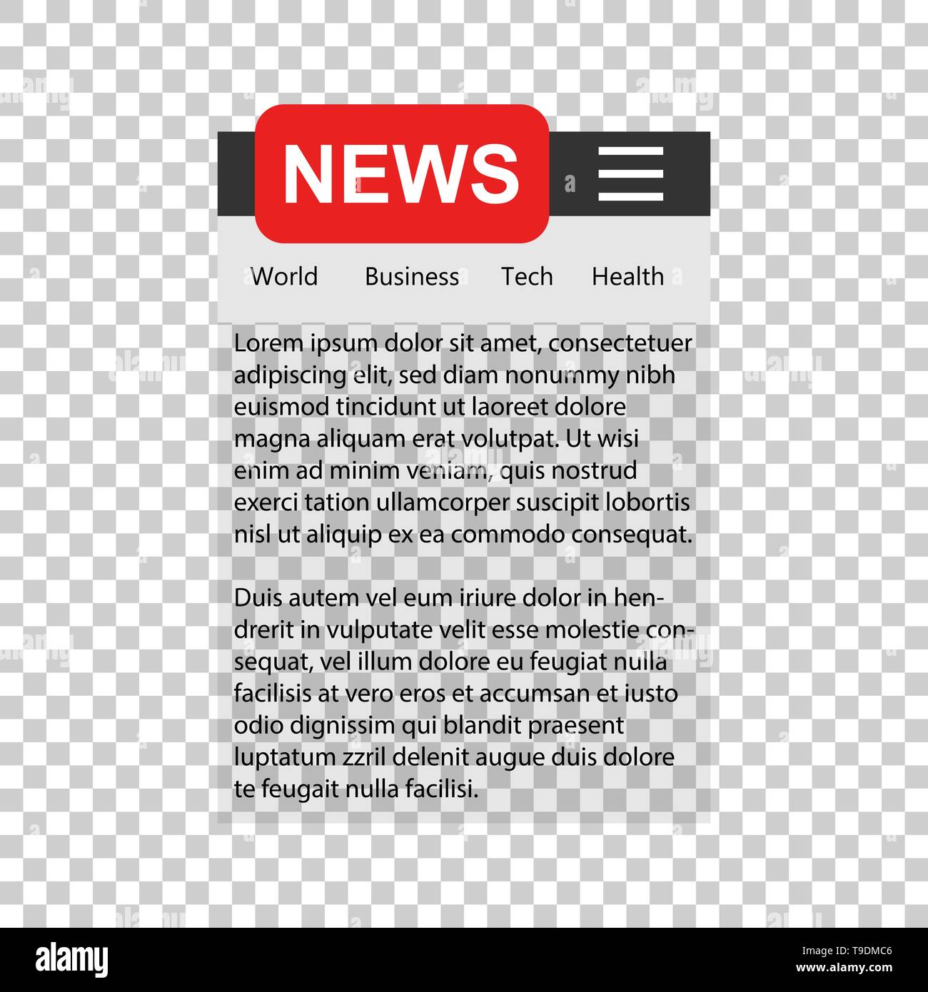 News Template Sign Icon In Transparent Style Website Newsletter Vector Illustration On Isolated Background Smartphone Banner Business Concept Stock Vector Image Art Alamy