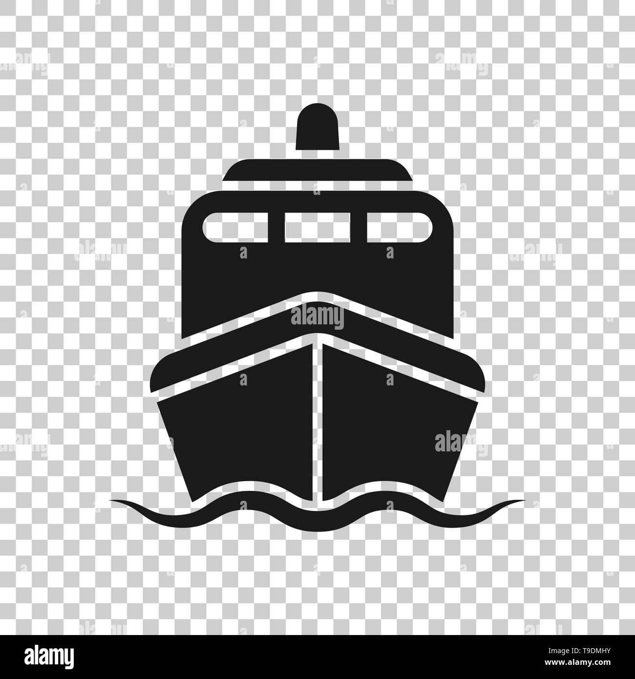 Ship cruise sign icon in transparent style. Cargo boat vector ...