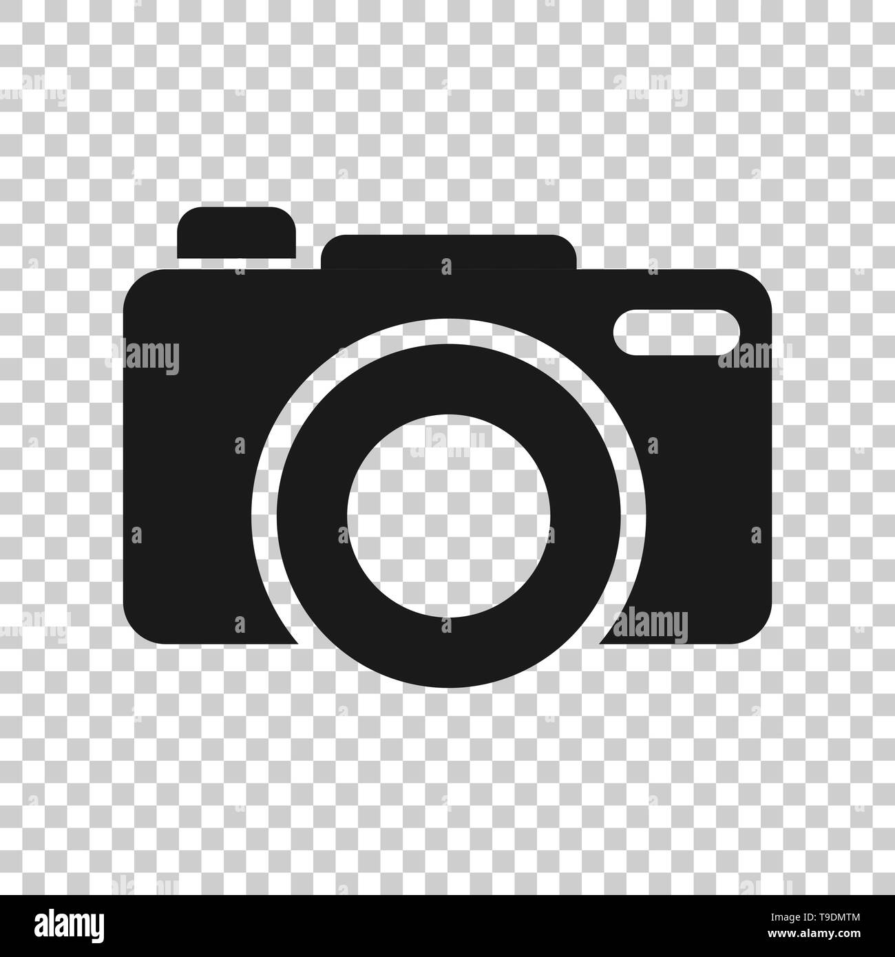 Camera device sign icon in transparent style. Photography vector illustration on isolated background. Cam equipment business concept. Stock Vector