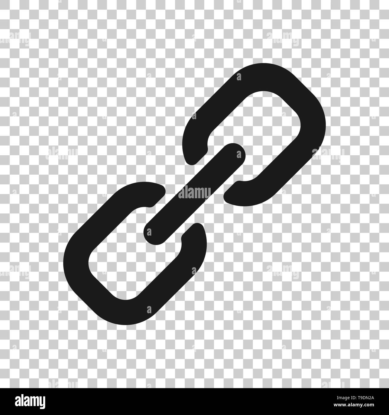 Chain sign icon in transparent style. Link vector illustration on isolated background. Hyperlink business concept. Stock Vector