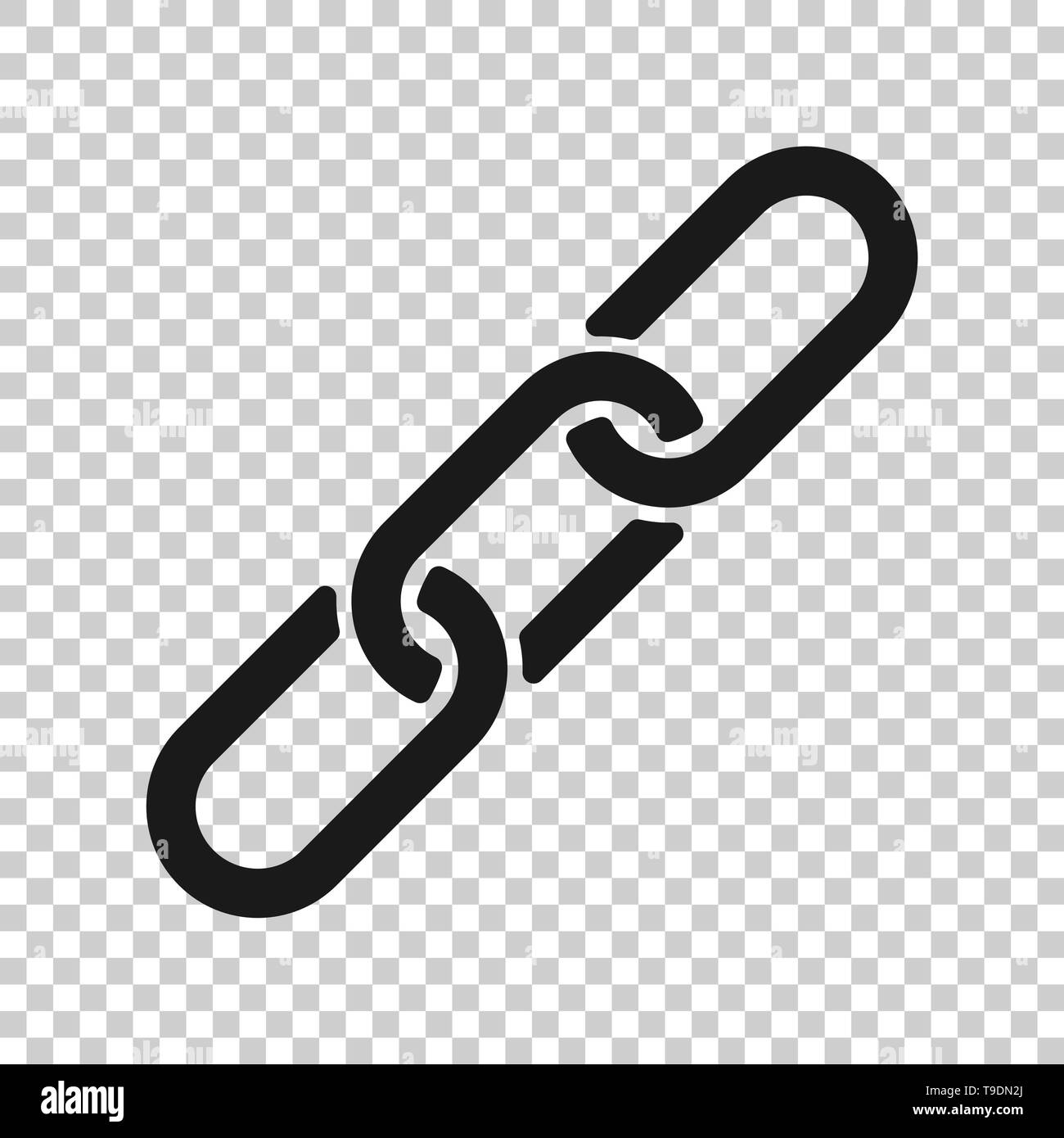 Chain sign icon in transparent style. Link vector illustration on isolated background. Hyperlink business concept. Stock Vector