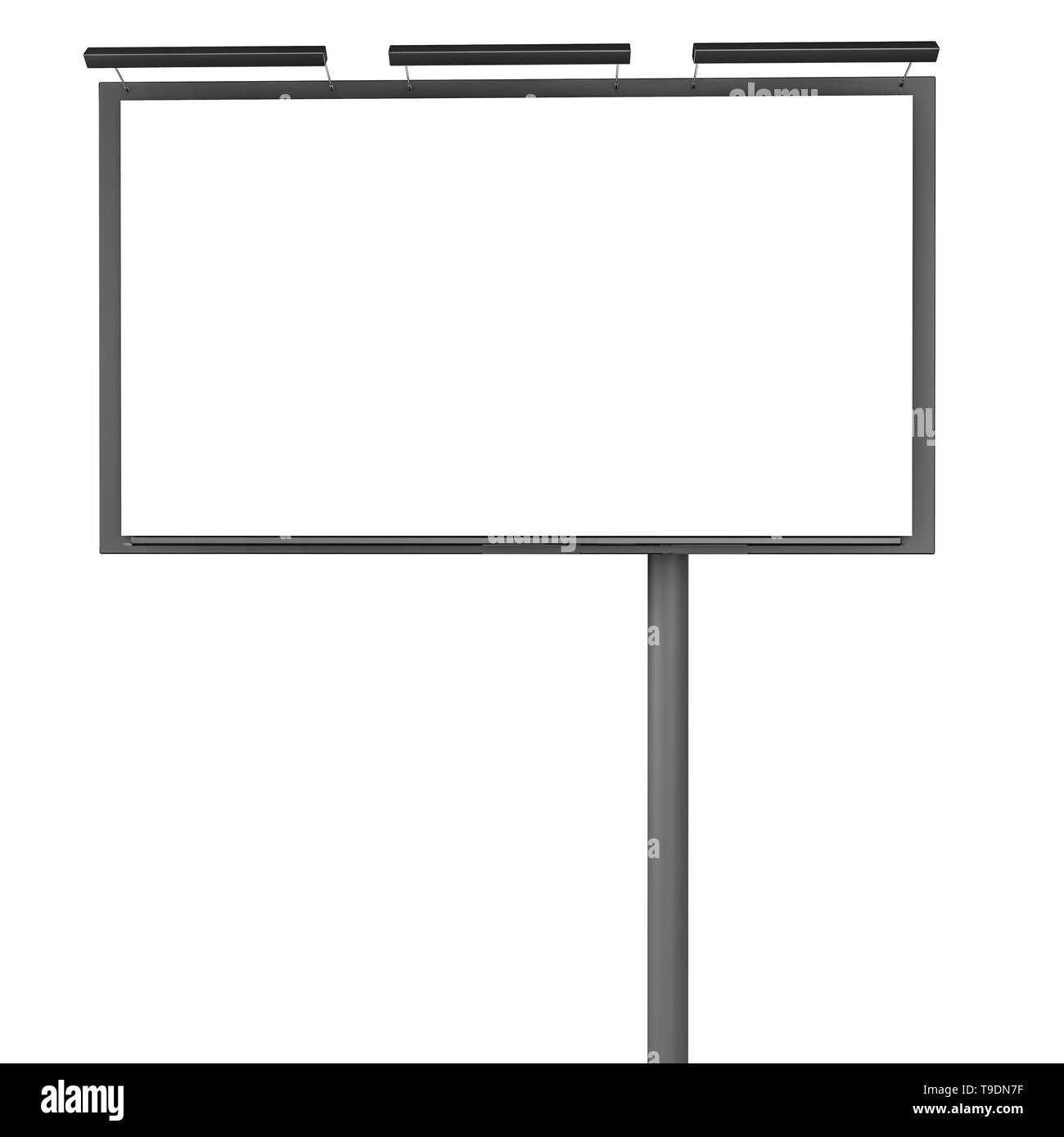 pure advertising banner on a column with a backlight. mockup on a white
