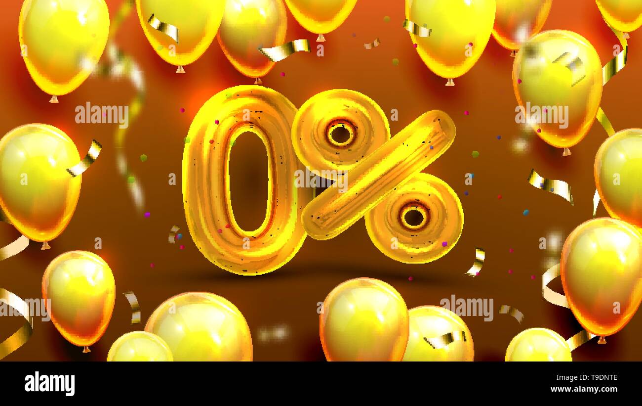 Zero Percent Or 0 Marketing Special Offer Vector Business