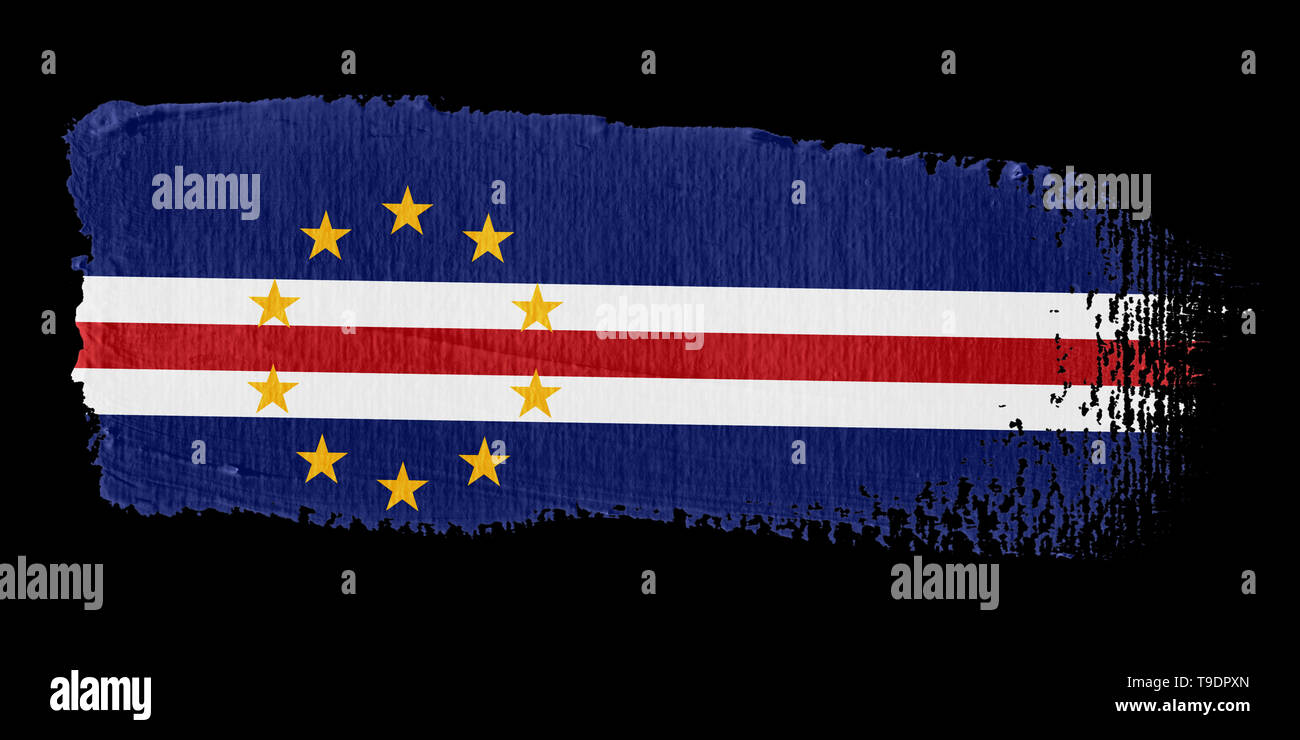 Brushstroke Flag Cape Verde Stock Photo