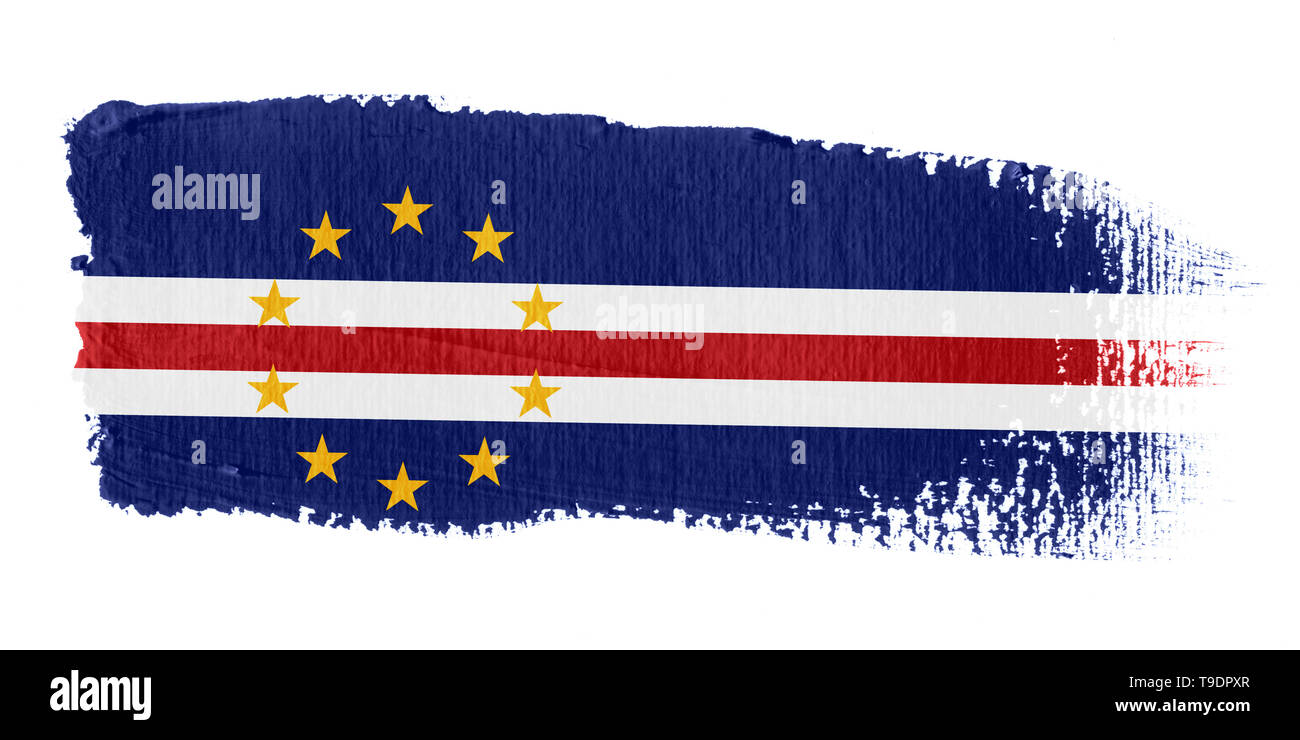 Brushstroke Flag Cape Verde Stock Photo