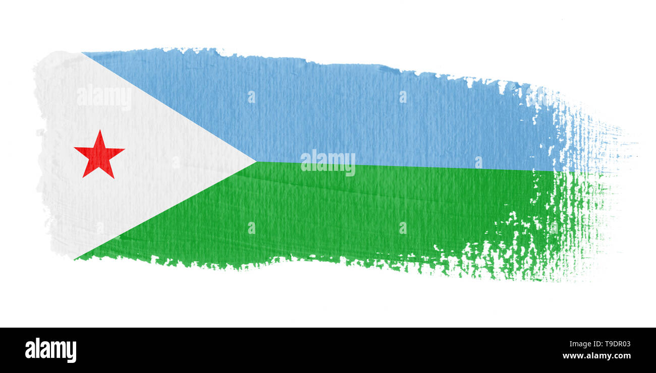 Brushstroke Flag Djibouti Stock Photo