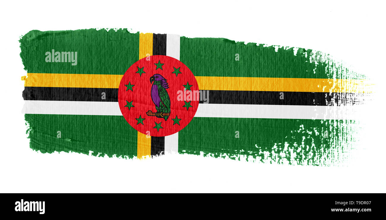 Brushstroke Flag Dominica Stock Photo