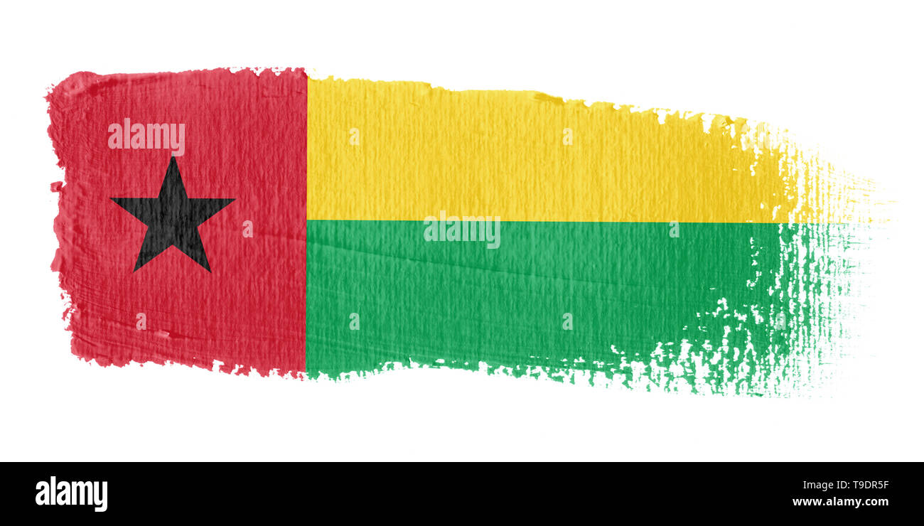 Brushstroke Flag Guinea-Bissau Stock Photo