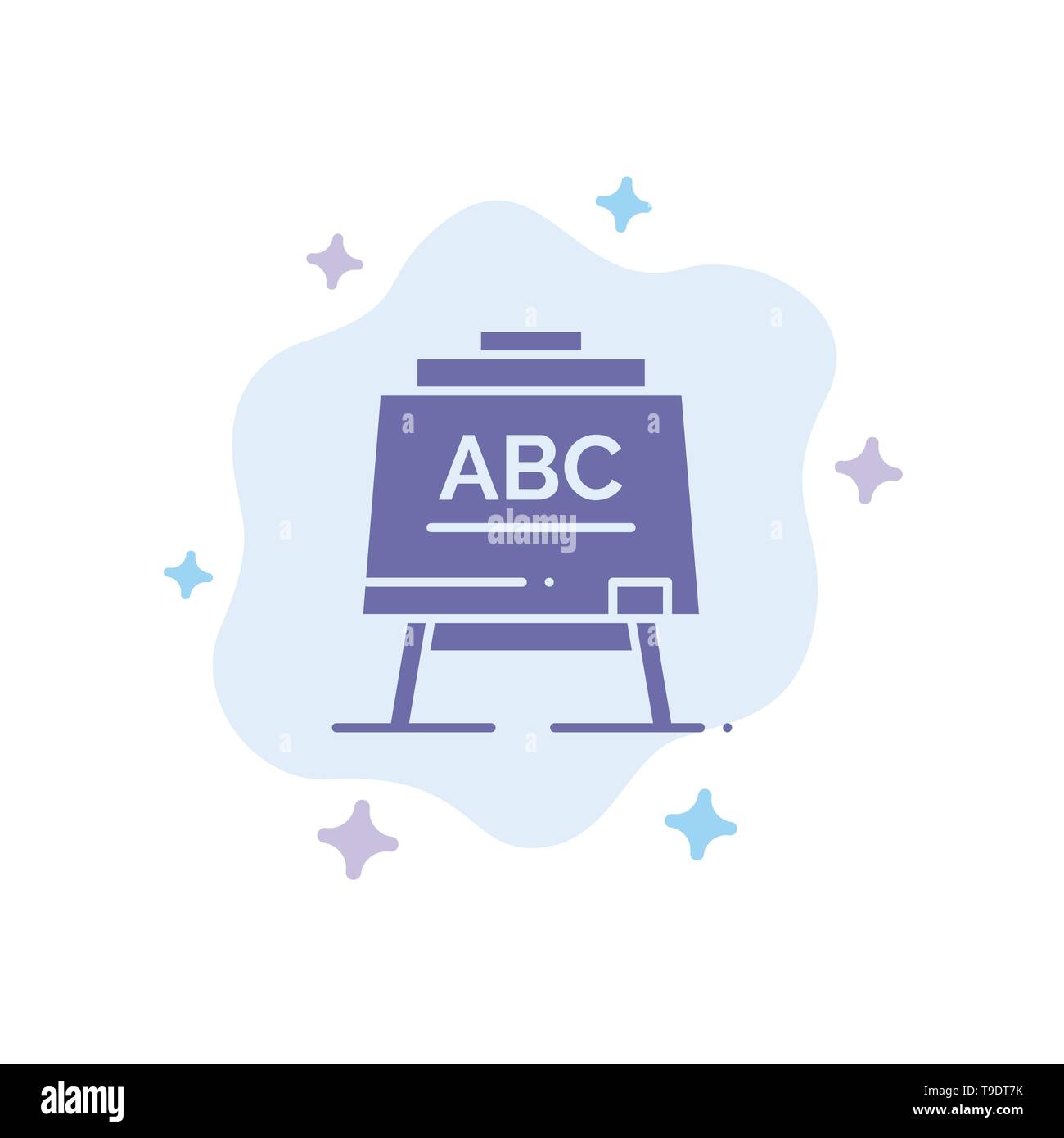 Learning, Teacher, Abc, Board Blue Icon on Abstract Cloud Background ...