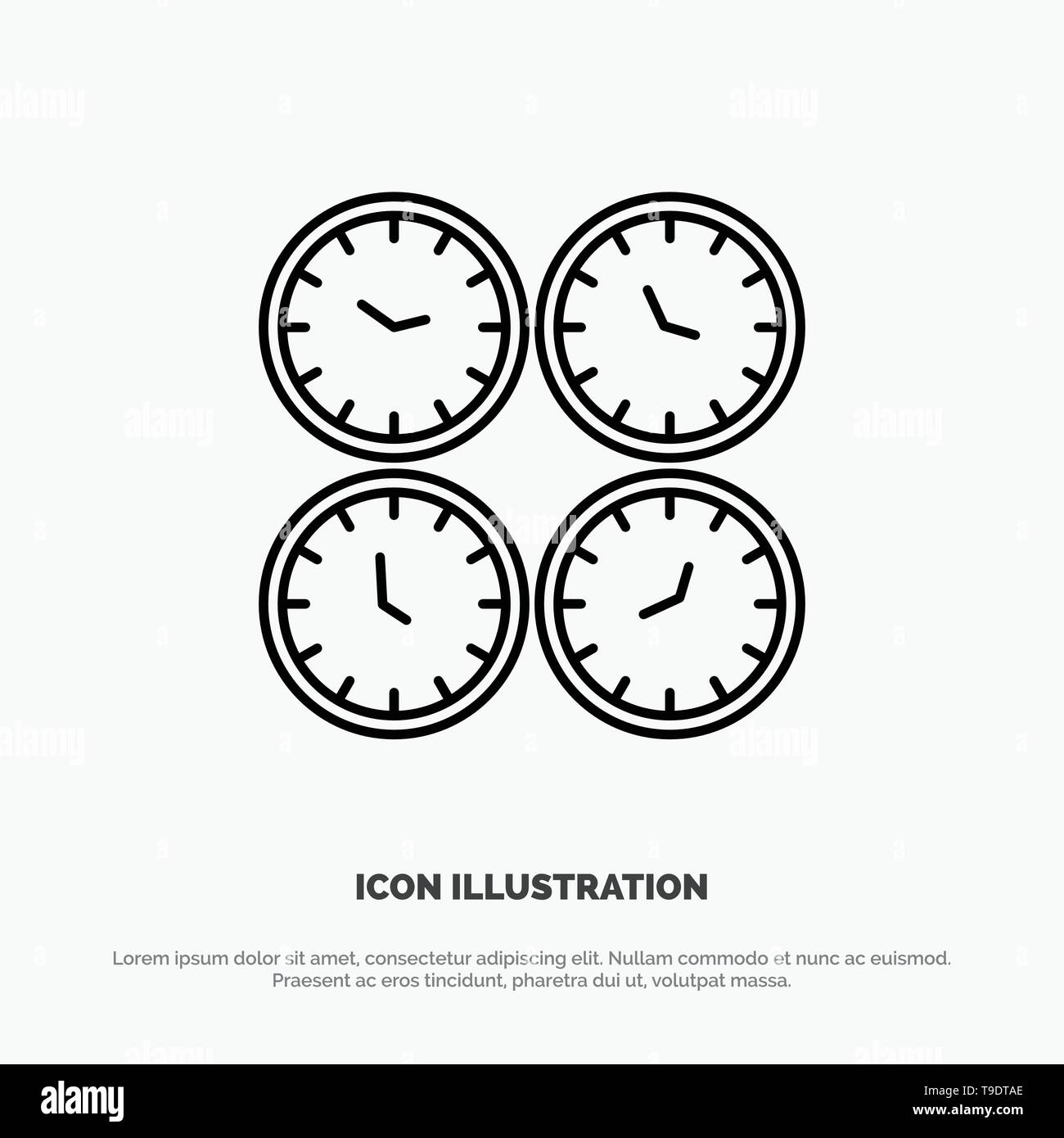 Different time zone clocks Stock Vector Images Alamy